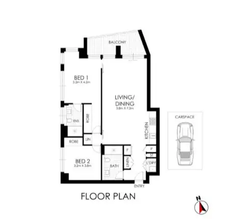Floorplan of Homely apartment listing, 301/1B LAWSON SQUARE, Redfern NSW 2016
