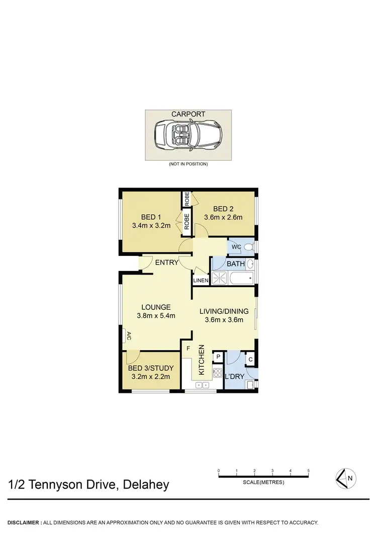 Floorplan of Homely unit listing, 1/2 Tennyson Drive, Delahey VIC 3037