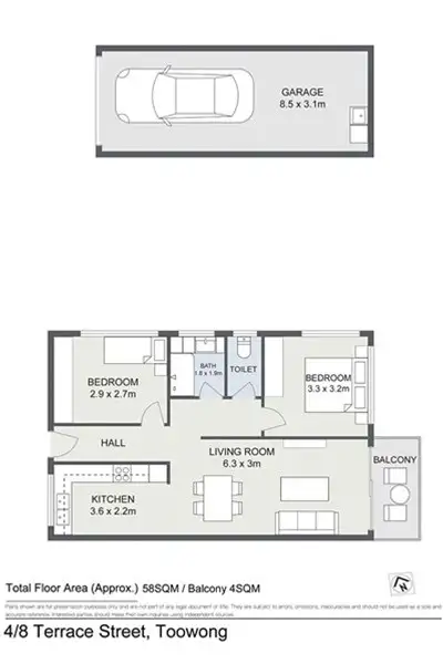 Floorplan of Homely apartment listing, 4/8 Terrace St, Toowong QLD 4066