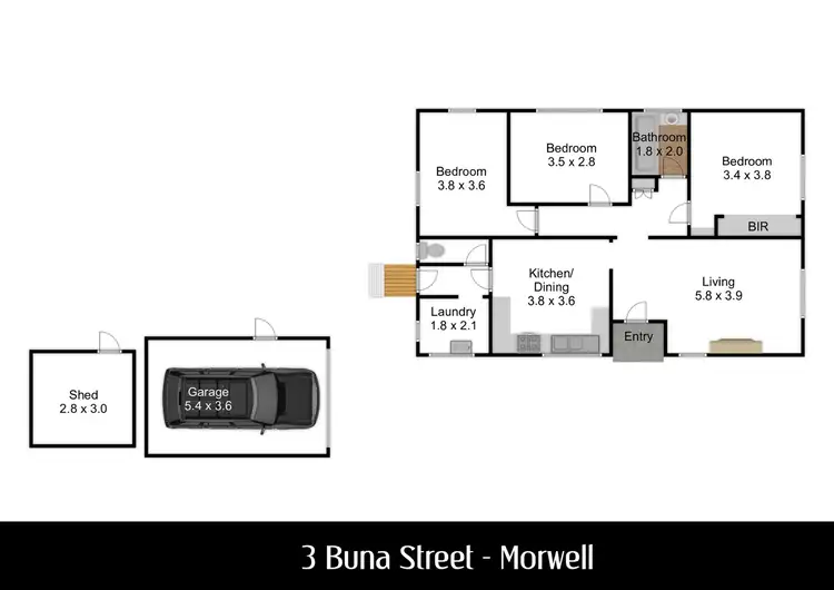 Floorplan of Homely house listing, 3 Buna Street, Morwell VIC 3840