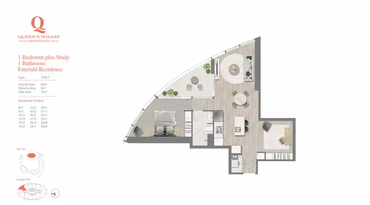 Floorplan of Homely apartment listing, 1012/8 Margaret Street, Brisbane City QLD 4000