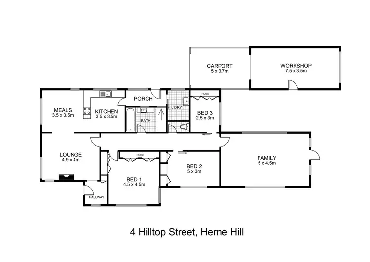 Floorplan of Homely house listing, 4 Hilltop Street, Herne Hill VIC 3218