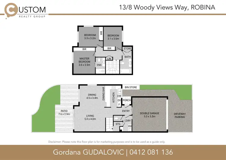Floorplan of Homely townhouse listing, 13/8 Woody Views Way, Robina QLD 4226