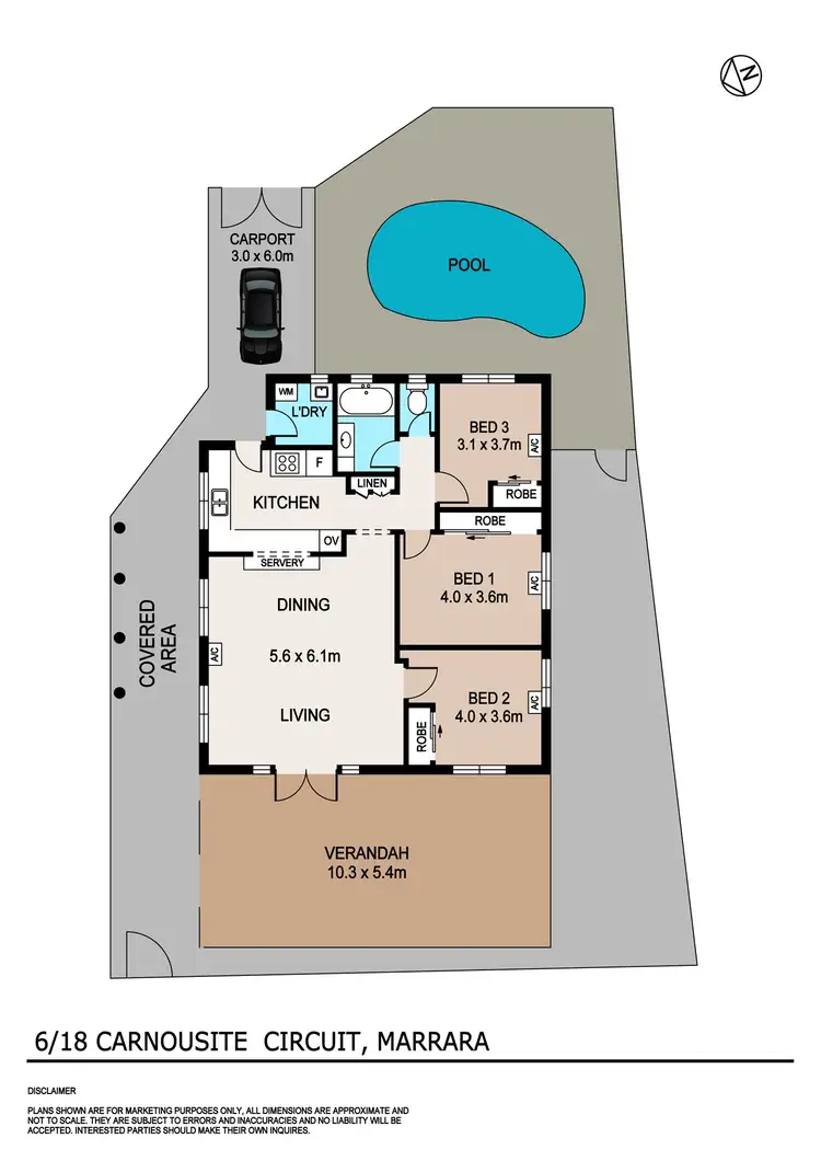 Floorplan of Homely unit listing, 6/18 Carnoustie Crct, Marrara NT 812