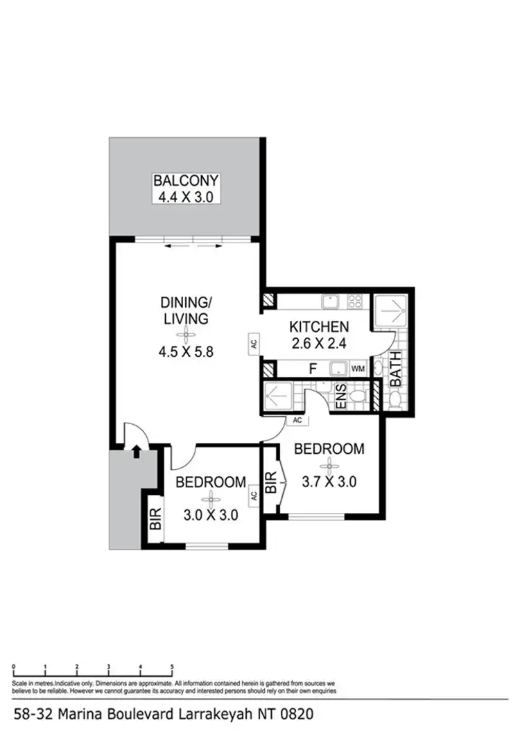 Floorplan of Homely apartment listing, 58/32 Marina Blvd, Cullen Bay NT 820