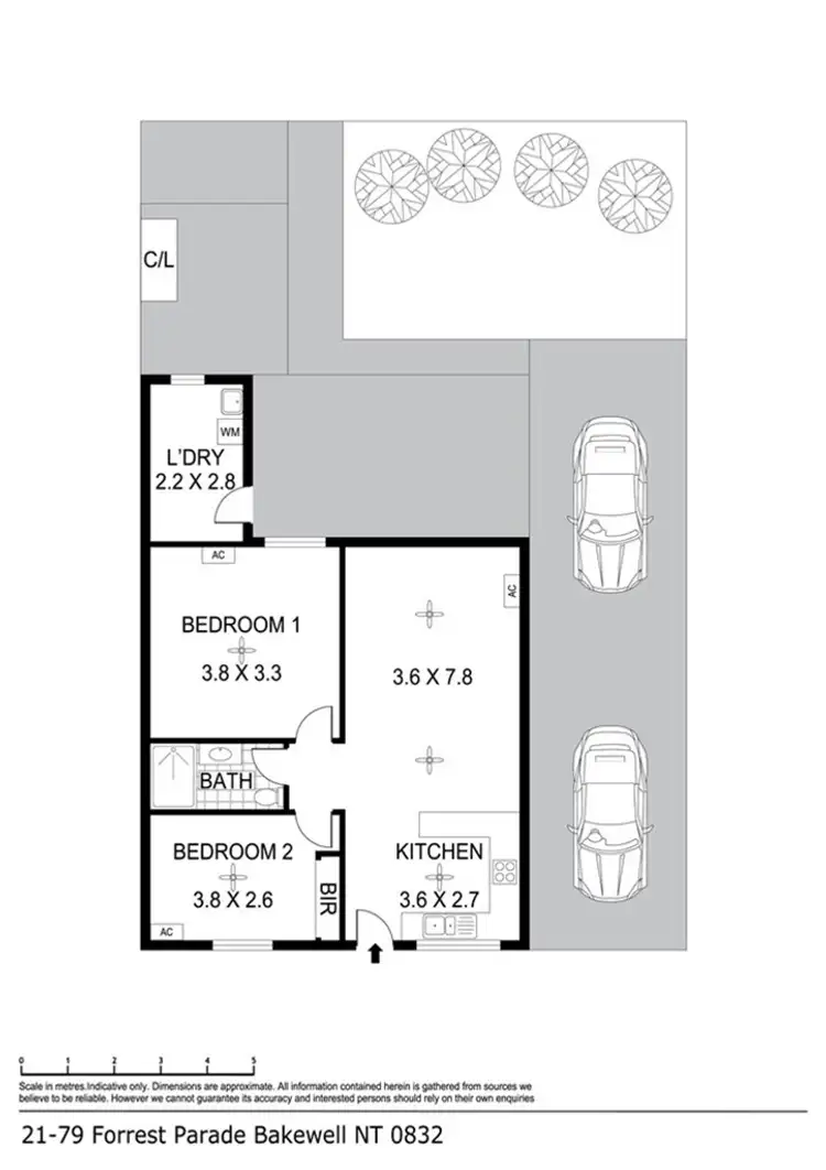 Floorplan of Homely unit listing, 21/79 Forrest Pde, Bakewell NT 832