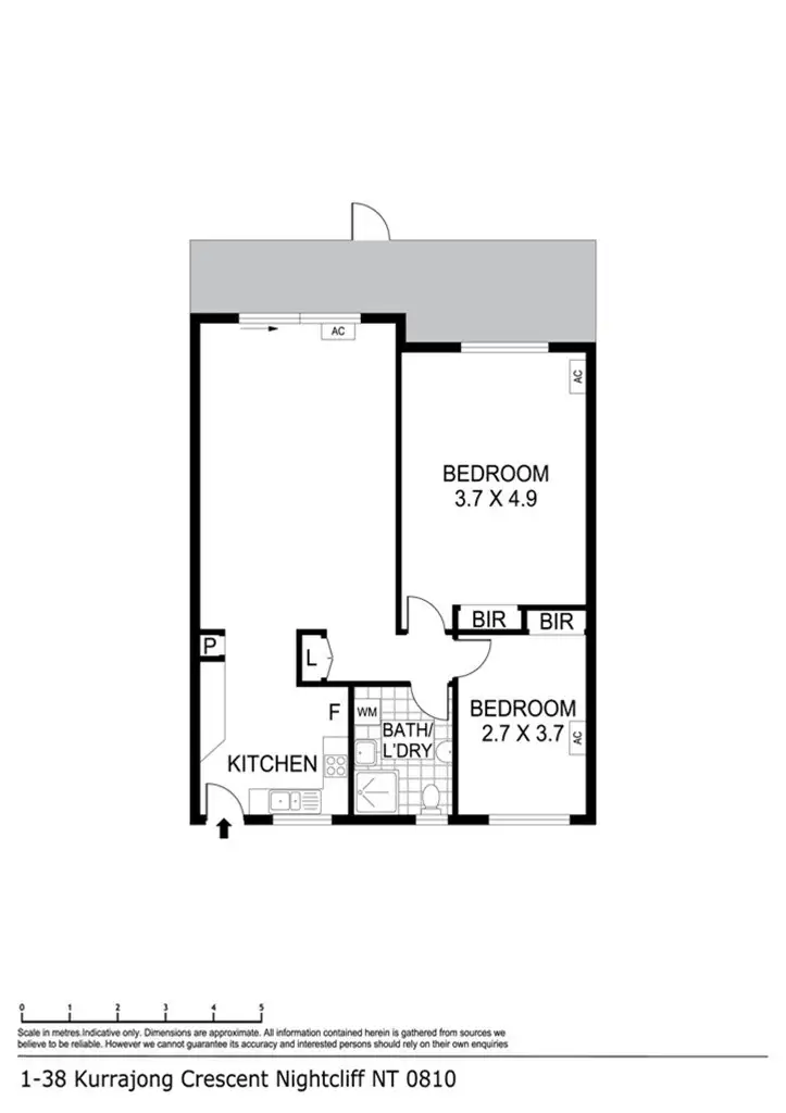 Floorplan of Homely unit listing, 1/38 Kurrajong Cr, Nightcliff NT 810
