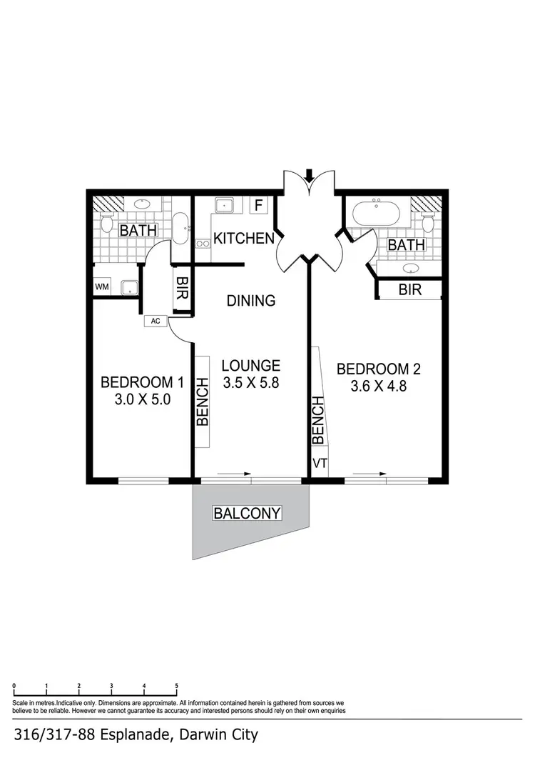 Floorplan of Homely apartment listing, 316 & 317/88 Esplanade, Darwin City NT 800