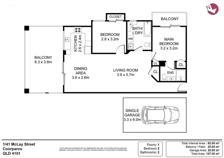 Floorplan of Homely unit listing, 1/41 McLay Street, Coorparoo QLD 4151