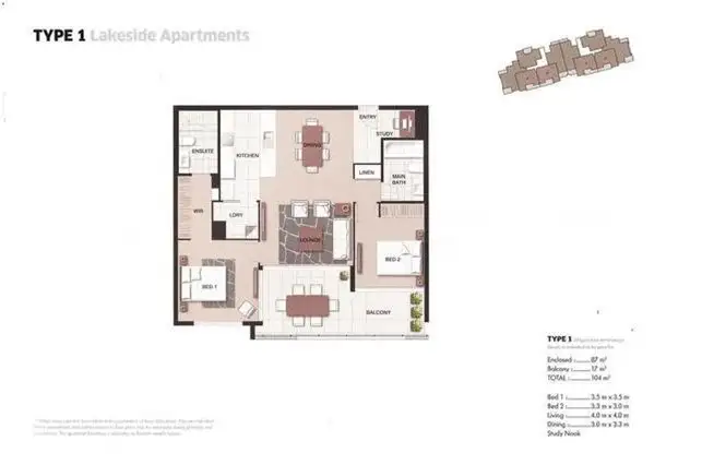 Floorplan of Homely apartment listing, 218/29-49 VARSITY PARADE, Varsity Lakes QLD 4227