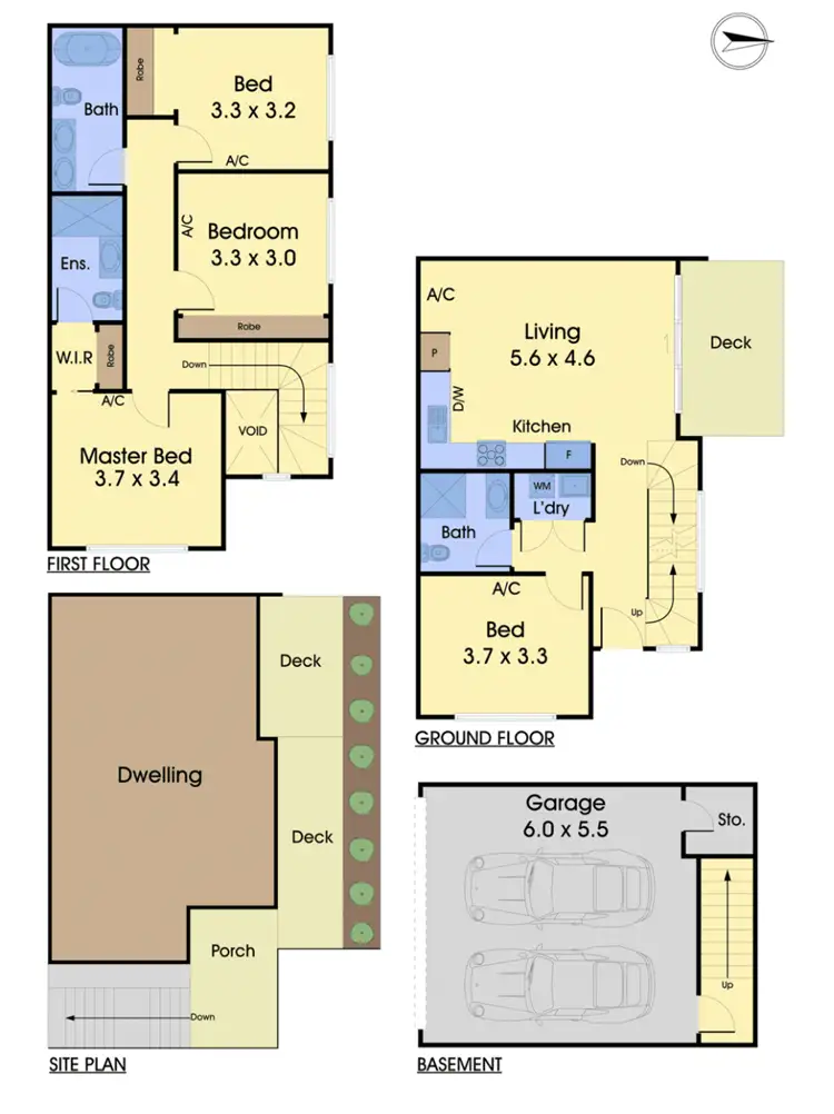 Floorplan of Homely townhouse listing, 1/3 Kelly Street, Doncaster VIC 3108