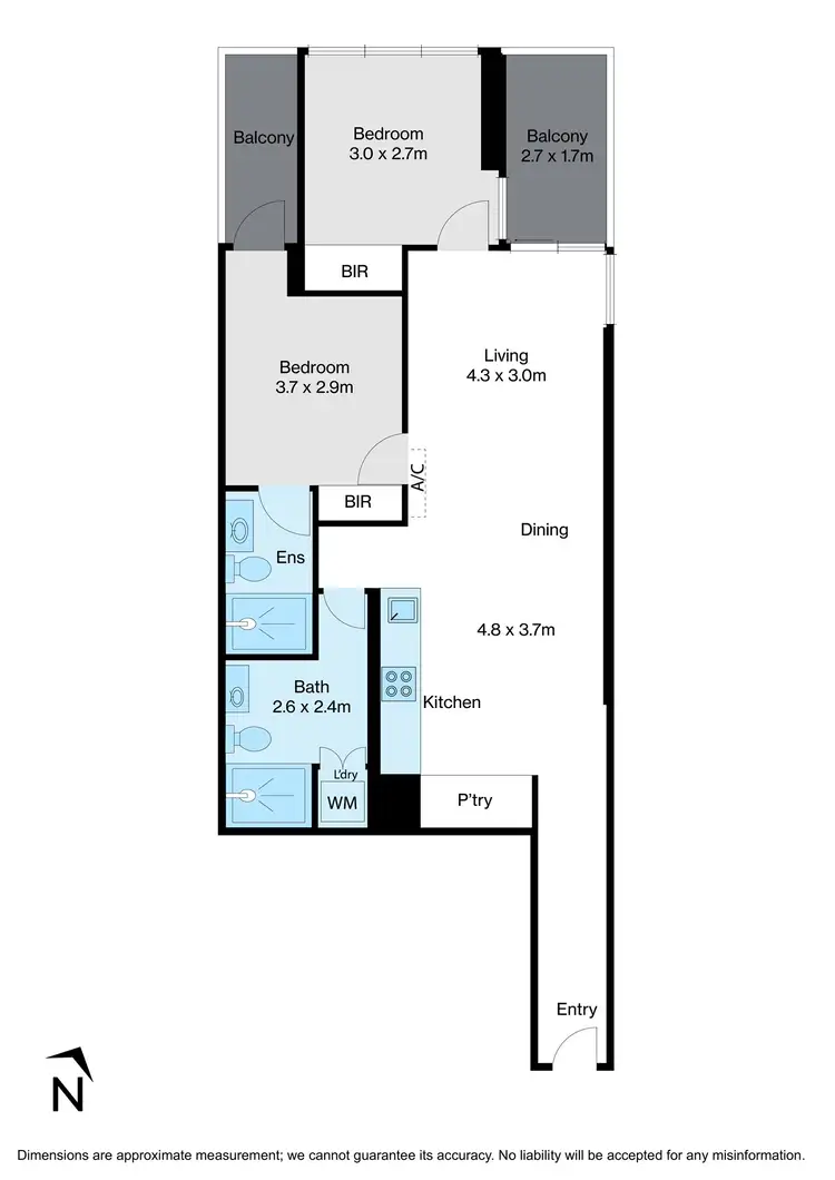 Floorplan of Homely apartment listing, 1909/65 Dudley St, West Melbourne VIC 3003