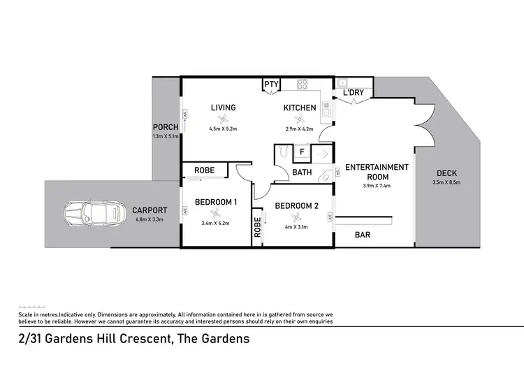 Floorplan of Homely unit listing, 2/31 Gardens Hill Cr, The Gardens NT 820