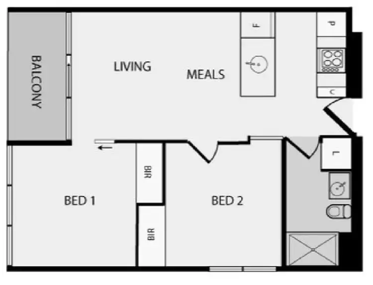Floorplan of Homely apartment listing, 2611/33 Mackenzie St, Melbourne VIC 3000
