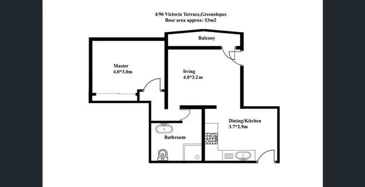 Floorplan of Homely unit listing, 4/96 Victoria Terrace, Greenslopes QLD 4120