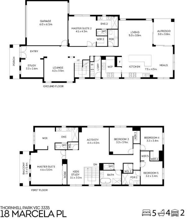 Floorplan of Homely house listing, 18 Marcela Place, Thornhill Park VIC 3335
