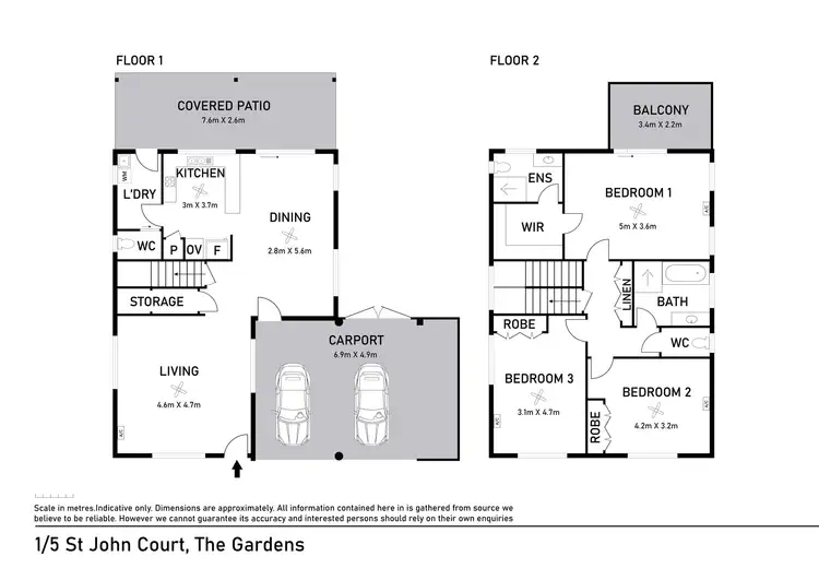 Floorplan of Homely townhouse listing, 1/5 St John Ct, The Gardens NT 820