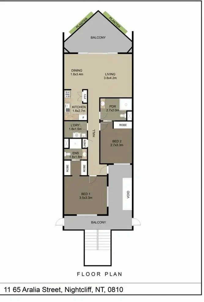 Floorplan of Homely apartment listing, 11/65 Aralia St, Nightcliff NT 810