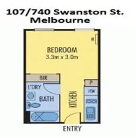 Floorplan of Homely apartment listing, 107/740 Swanston Street, Carlton VIC 3053