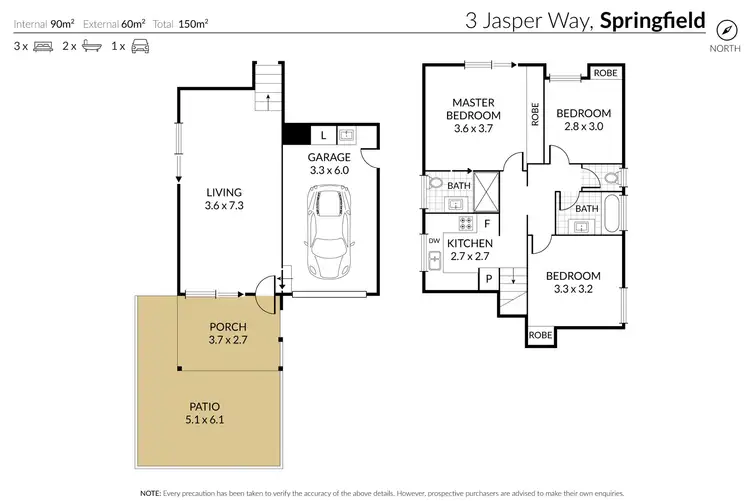 Floorplan of Homely house listing, 3 Jasper Way, Springfield QLD 4300