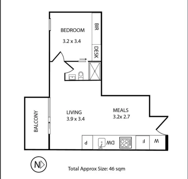 Floorplan of Homely apartment listing, 1009/518 Swanston St, Carlton VIC 3053