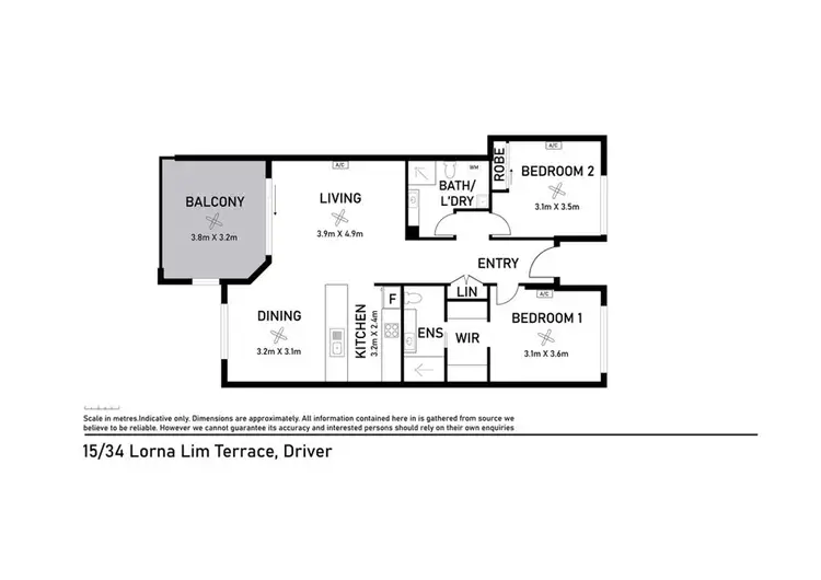 Floorplan of Homely apartment listing, 15/34 Lorna Lim Tce, Driver NT 830