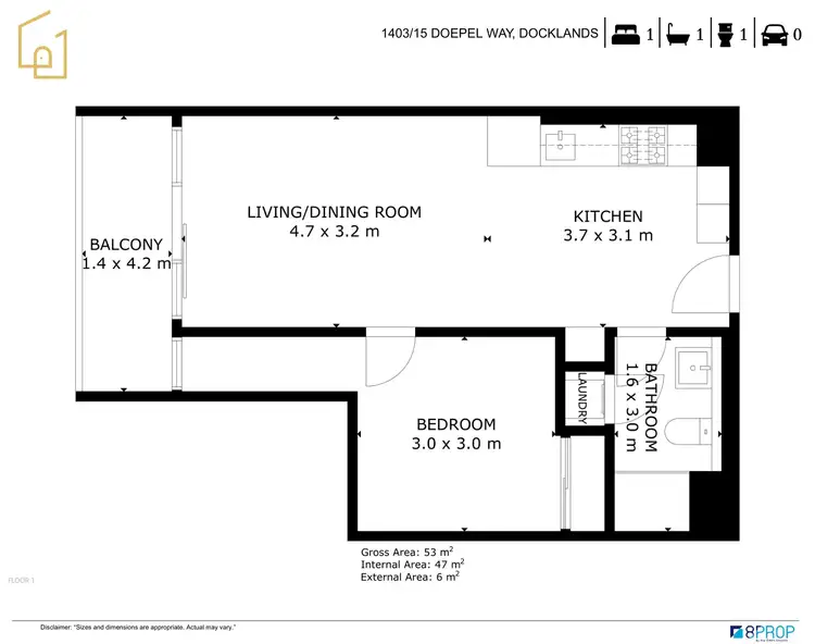 Floorplan of Homely house listing, 1403/15 Doepel Way, Docklands VIC 3008