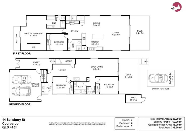 Floorplan of Homely house listing, 14 Salisbury Street, Coorparoo QLD 4151