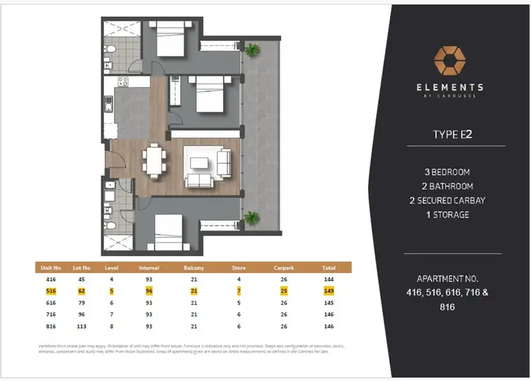 Floorplan of Homely apartment listing, 516/14 Leila st, Cannington WA 6107