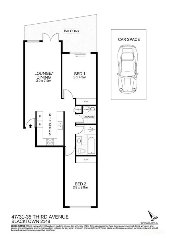 Floorplan of Homely apartment listing, 47/31 Third Avenue, Blacktown NSW 2148