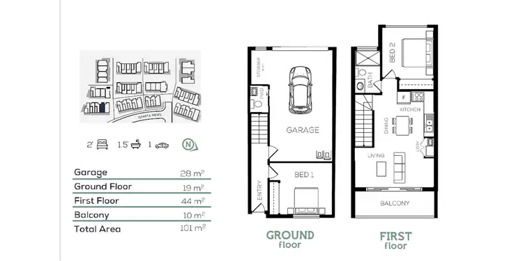 Floorplan of Homely townhouse listing, 31 Isparta Mews, Roxburgh Park VIC 3064