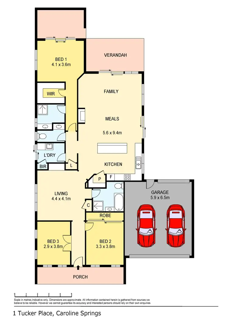 Floorplan of Homely house listing, 1 Tucker Place, Caroline Springs VIC 3023