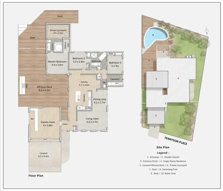Floorplan of Homely house listing, 5 Tennyson Place, Robina QLD 4226