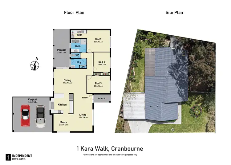 Floorplan of Homely house listing, 1 Kara Walk, Cranbourne VIC 3977