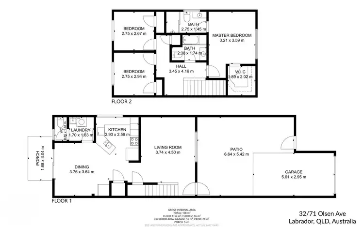 Floorplan of Homely townhouse listing, 32/71 Olsen Avenue, Labrador QLD 4215