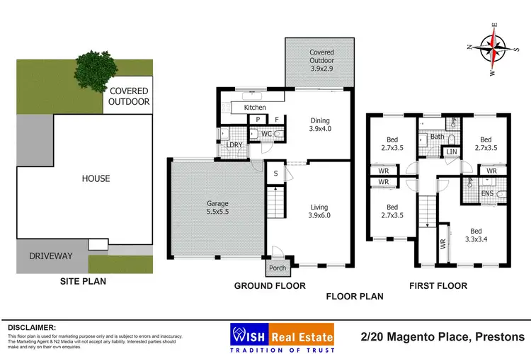 Floorplan of Homely townhouse listing, 2/20 Magento Place, Prestons NSW 2170