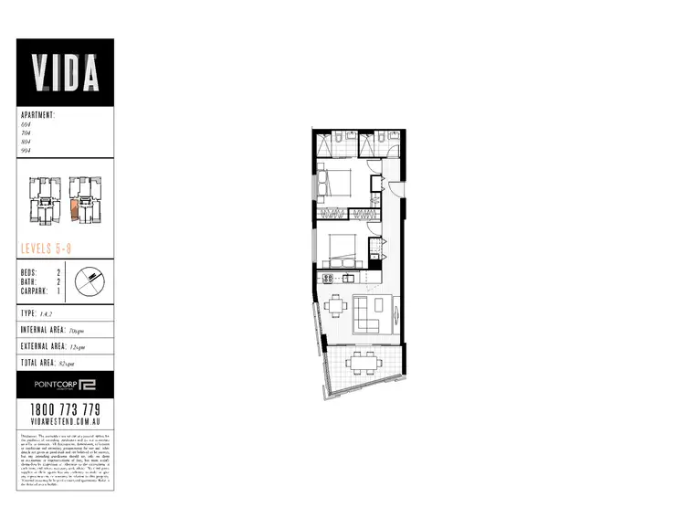 Floorplan of Homely apartment listing, 904/21 Buchanan Street, West End QLD 4101