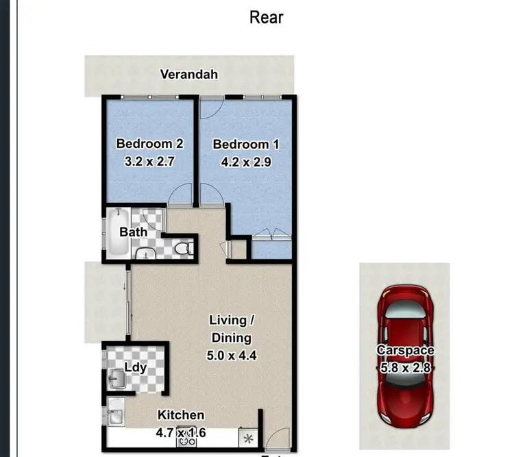 Floorplan of Homely unit listing, 1/66 Putland, St Marys NSW 2760