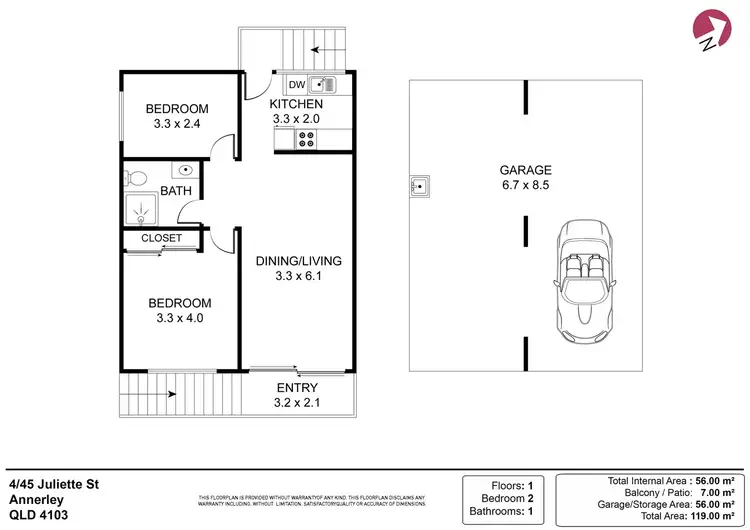 Floorplan of Homely unit listing, 4/45 Juliette Street, Annerley QLD 4103