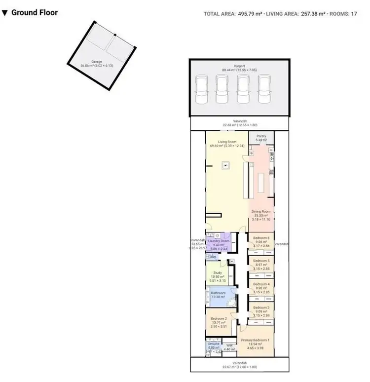 Floorplan of Homely house listing, 223 Baileys Rd, Wangaratta South VIC 3678