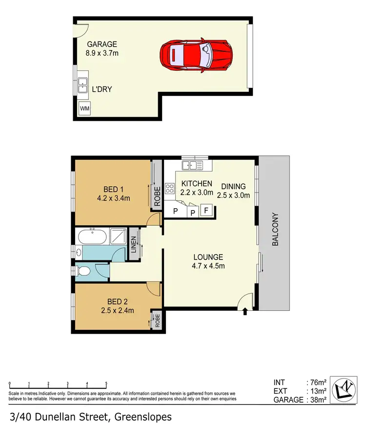 Floorplan of Homely unit listing, 3/40 Dunellan Street, Greenslopes QLD 4120
