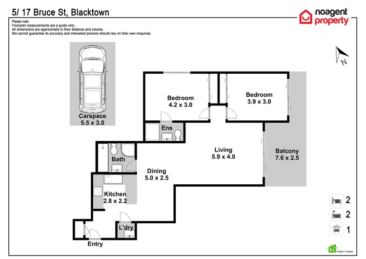 Floorplan of Homely block of units listing, 5/17 Bruce street, Blacktown NSW 2148
