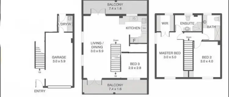 Floorplan of Homely townhouse listing, Address available on request
