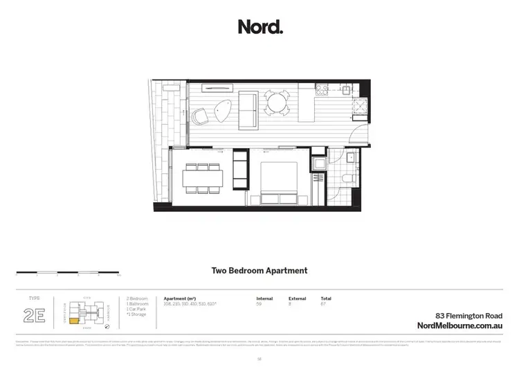 Floorplan of Homely apartment listing, 310/83 Flemington Road, North Melbourne VIC 3051