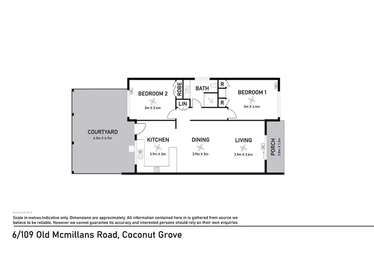 Floorplan of Homely unit listing, 6/109 Old McMillans Rd, Coconut Grove NT 810