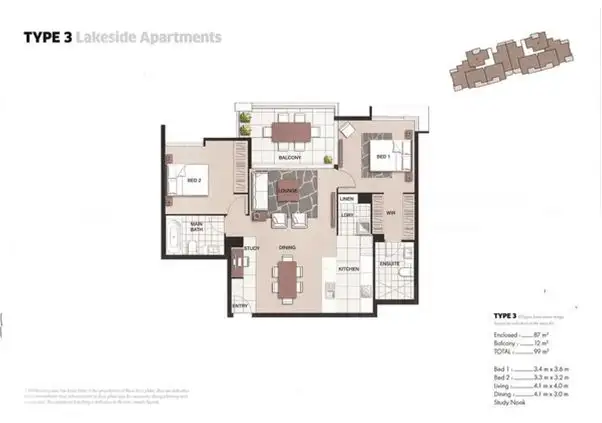 Floorplan of Homely apartment listing, 327/29-49 VARSITY PARADE, Varsity Lakes QLD 4227