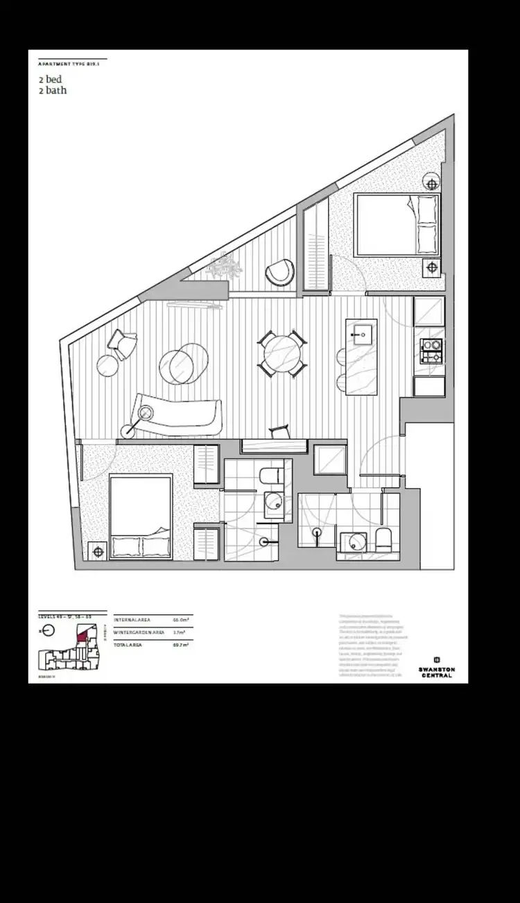 Floorplan of Homely apartment listing, 6502/160 Victoria St, Carlton VIC 3053