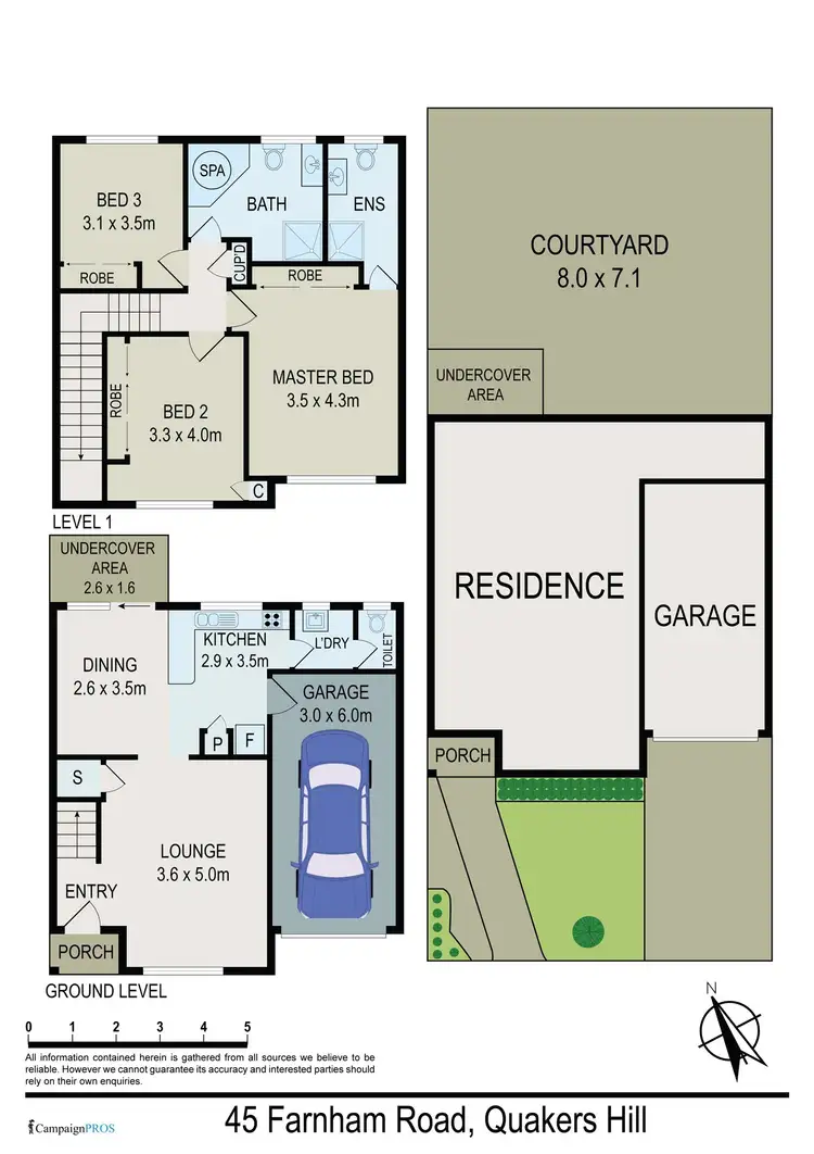 Floorplan of Homely townhouse listing, 1/45 Farnham Road, Quakers Hill NSW 2763