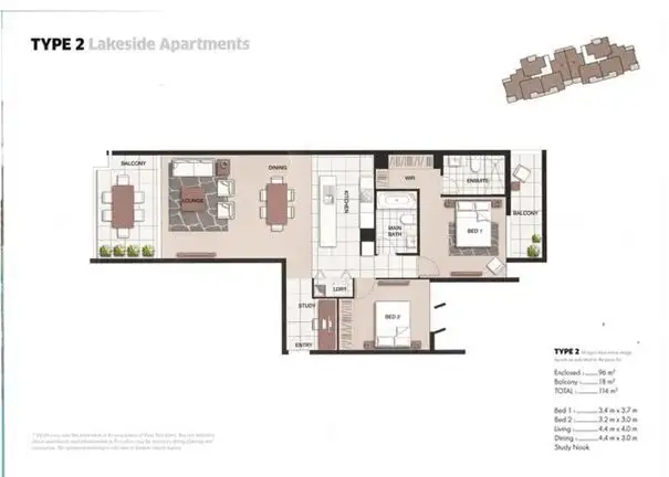 Floorplan of Homely apartment listing, 116/29-49 VARSITY PARADE, Varsity Lakes QLD 4227