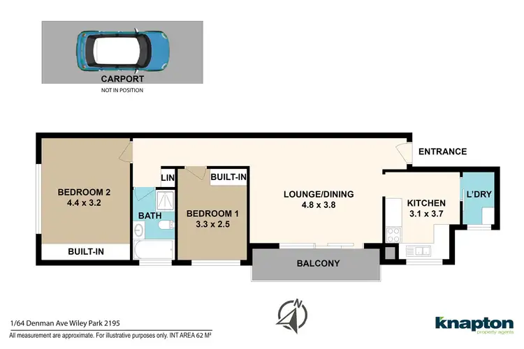 Floorplan of Homely unit listing, 1/64 Denman Avenue, Wiley Park NSW 2195